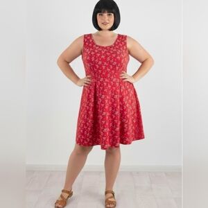 2 DYE 4 Floral Mini Dress – Gorgeous Red & White Print, Plus Size 3X